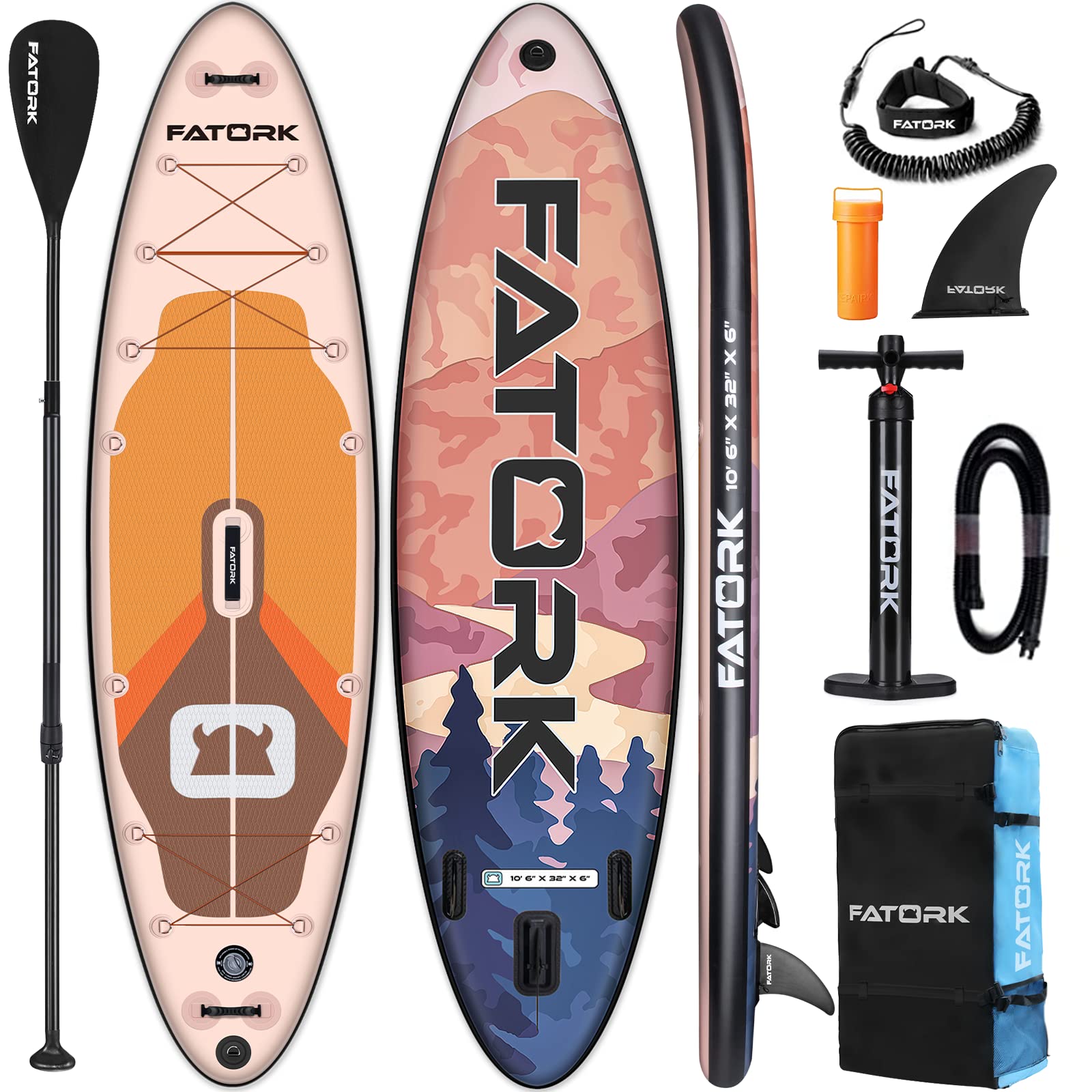 A paddle and fatork stand up paddle board